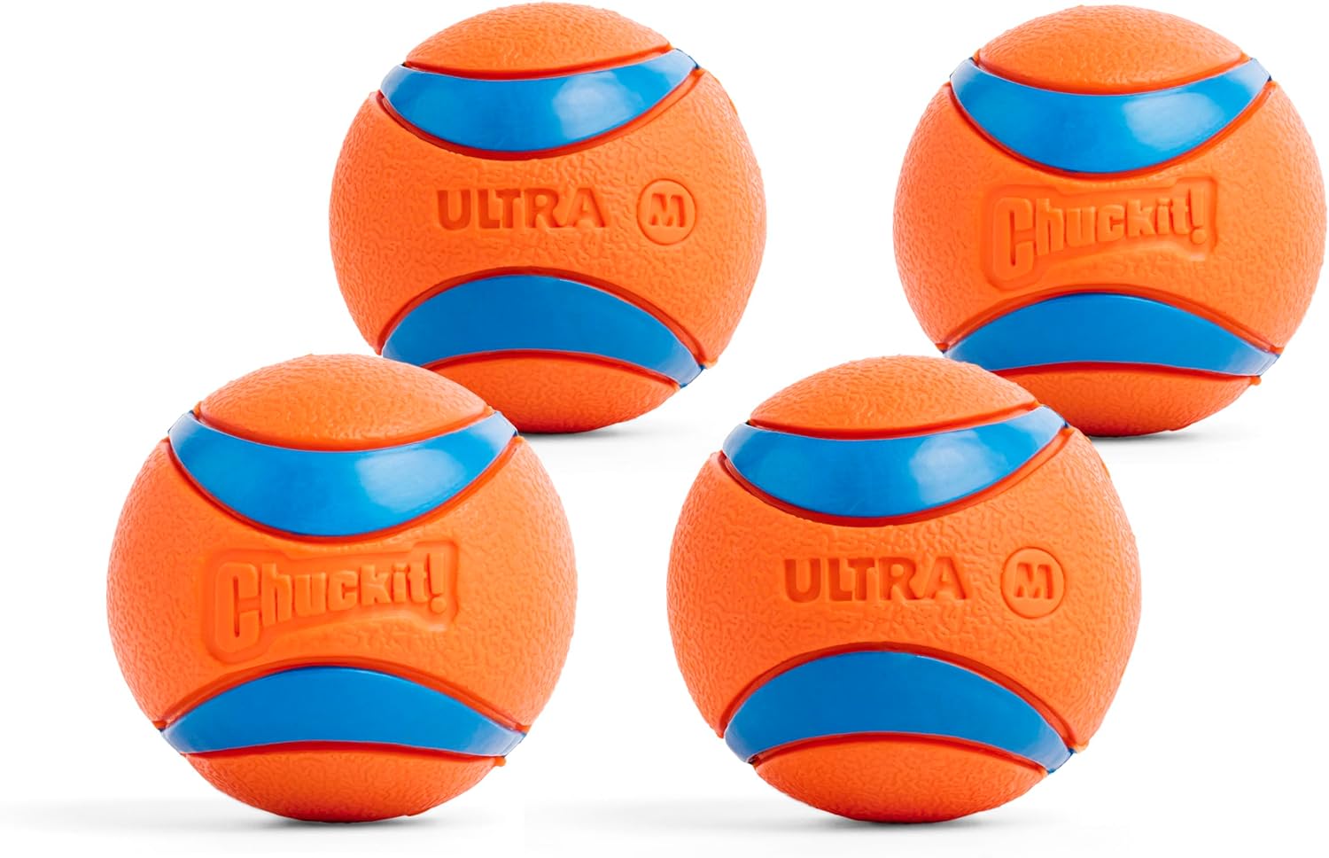 Chuckit! Ultra Ball Dog Toy, Durable Rubber, Floats, Medium 2.5in, 4 Pack