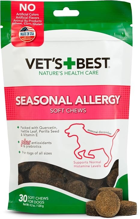 Vet's Best Seasonal Allergy Soft Chews for Dogs, 30 Day Supply