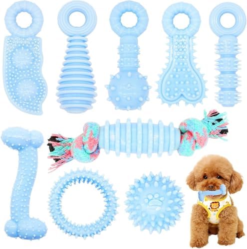 Puppy Toys, 6 Pack Dog Chew Toys for Puppy, Cute Pink Small Dog Toys, Puppy Teething Toys for Puppies, Soft Durable Interactive Chew Toy for Small Dogs
