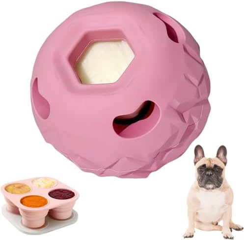 Interactive Dog Chew Toy, Large Enrichment Frozen Treat Chew Ball