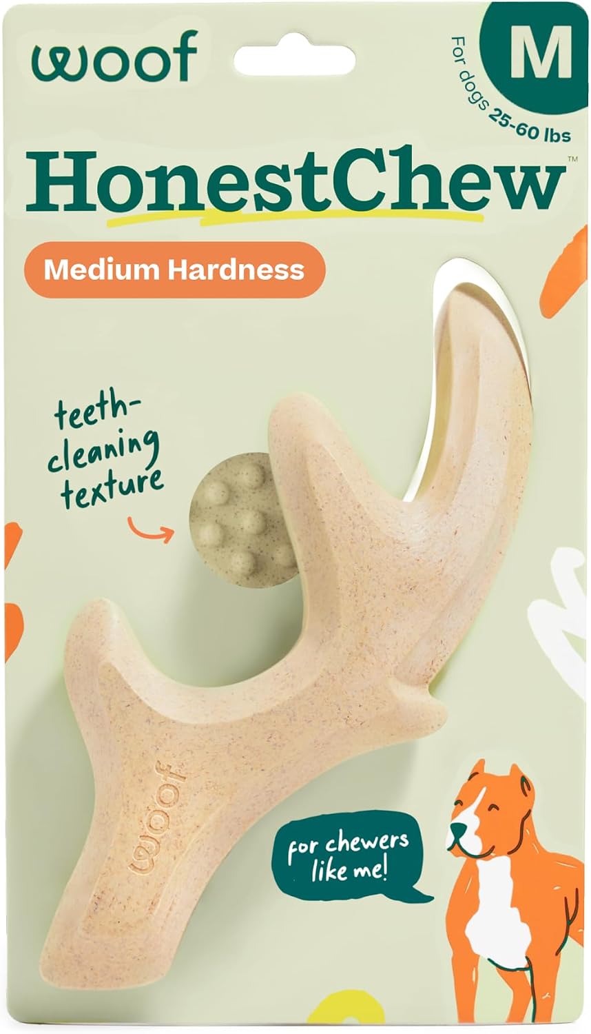 WOOF HonestChew Antler Dog Chew Toy for Dogs 25-60 lbs