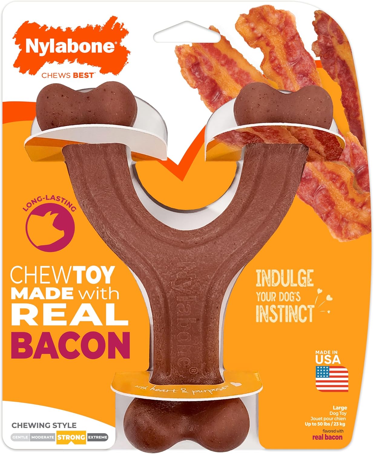 Nylabone Strong Chew Wishbone Dog Toy, Dog Toys for Aggressive Chewers